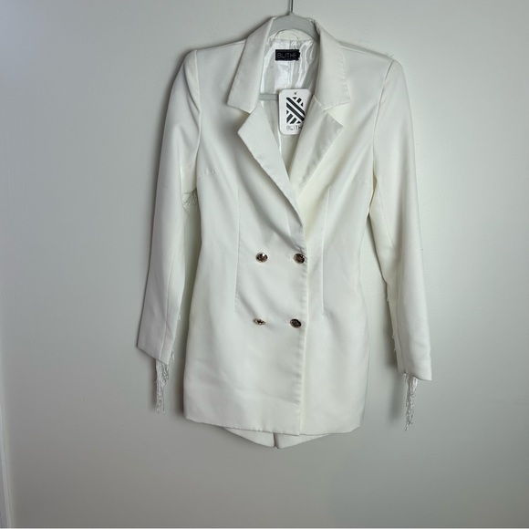 Blithe Los Angeles Off White Western Country Fringe Nashville Romper Small - Picture 2 of 9